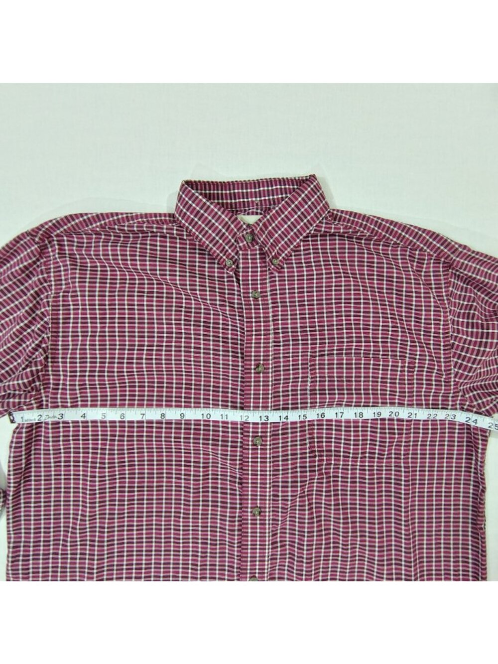 Vintage Wrangler Riata Button-Down Shirt Mens XXL Burgundy Plaid Long-Sleeve - Picture 9 of 15